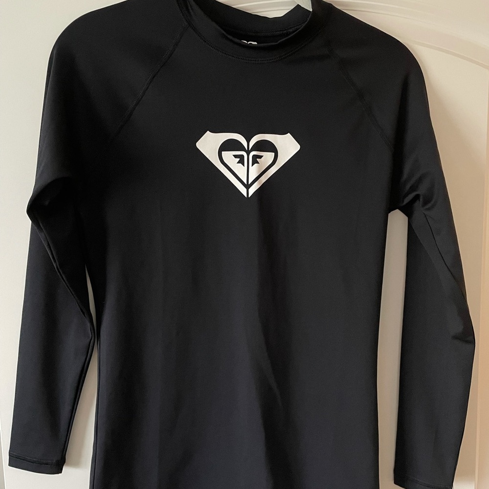 Black ROXY rash guard, new never worn